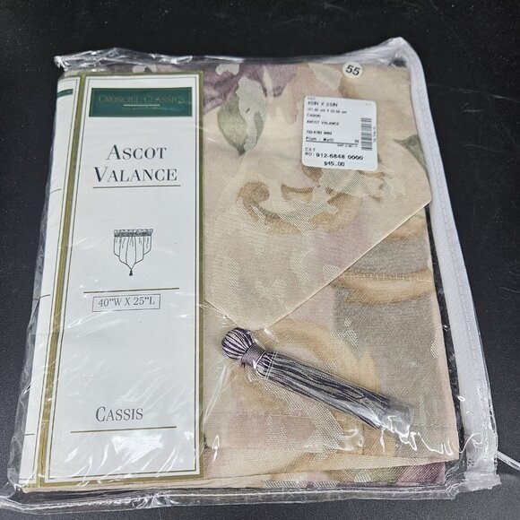 Croscill Ascot Valance Window Treatment 40x25 Classics Cassis Plum Amethyst Curt - Picture 2 of 8